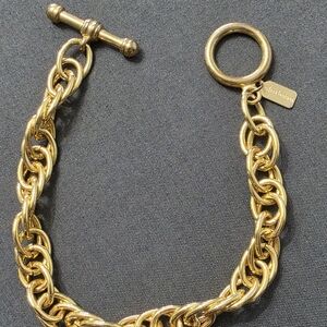 Estate Gold Tone Fashion Chain Braclet By Designer Sylvia Benson - Item 405